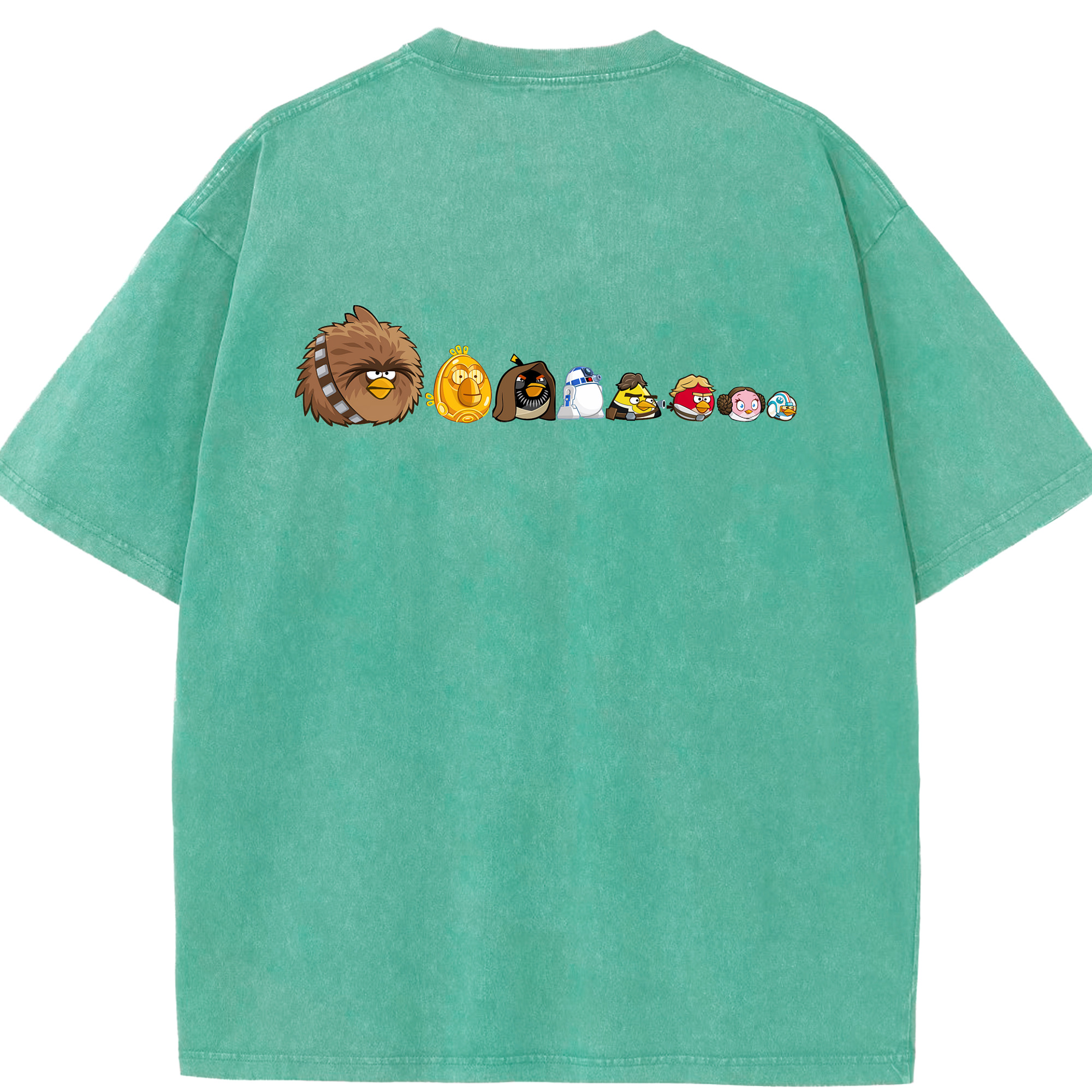 （画像用） Angry Birds アングリーバード 綿100% ヴィンテージ風 半袖Tシャツ（背面プリント）